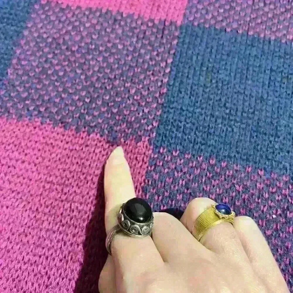 Vintage Brian MacNeil Sportswear Mens Checker Knit Crew Neck Sweater Size 2XL - Picture 7 of 9